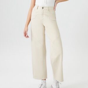 Twill high rise wide leg pants size small
